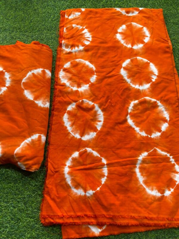 Authentic Hand-Dyed Adire Crepe Fabric – Sunburst Circle Motif (4 Yards)